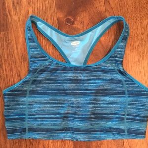 Blue striped old navy large sports bra